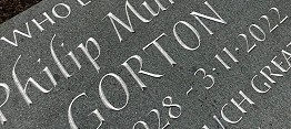 Green slate lettering