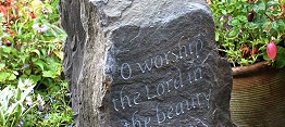 slate standing stone in situ